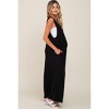 Pinkblush Black Deep V Sleeveless Wide Leg Maternity Jumpsuit - 2 of 4
