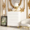 Famapy White 5-Drawers Dresser With Gold Metal Legs - 2 of 4