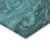 Teal Blue Aqua And Gray Abstract Washable Indoor Outdoor Area Rug - 4 of 4