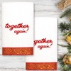 Linum Home Textiles CHRISTMAS TOGETHER AGAIN - Embroidered Luxury 100% Turkish Cotton Hand Towels - 2 of 3