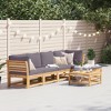 vidaXL Patio Lounge Set - 6 Piece Solid Wood Acacia Furniture with Cushions for Garden, Patio, Deck - Outdoor Seating Modular Design 153.51 Pounds - 2 of 4
