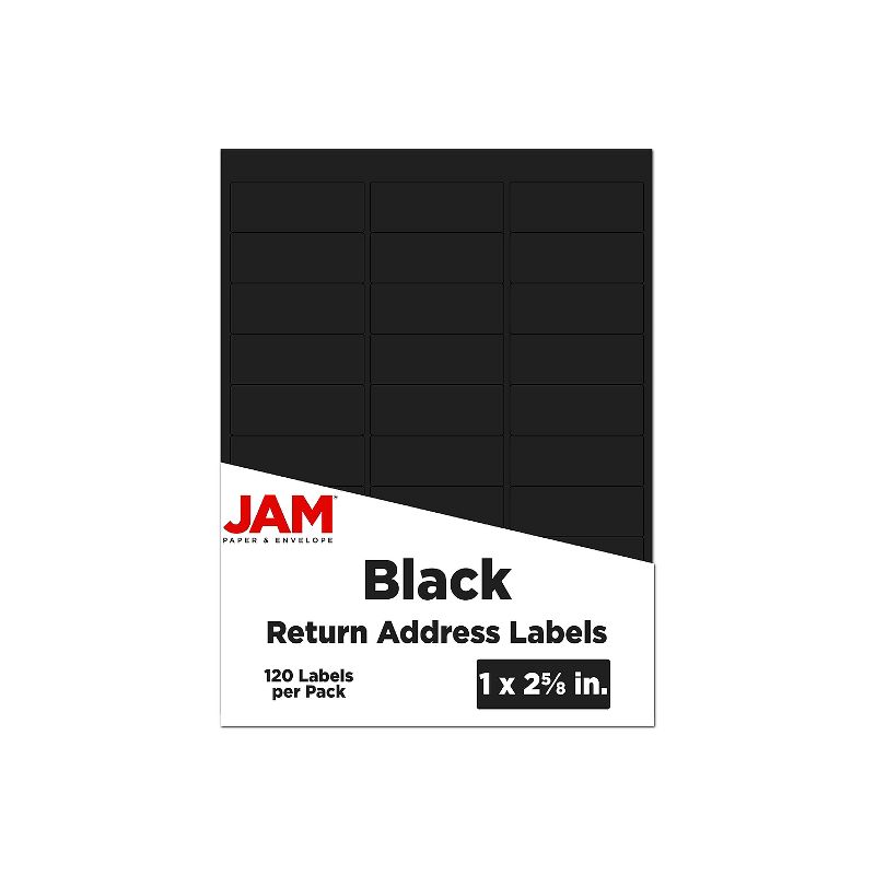 JAM Paper Laser/Inkjet Mailing Address Labels 1" x 2 5/8" Black 302228592, 1 of 6
