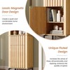 Boho Wood Storage Cabinet, 68" Tall Bathroom Storage Cabinet, Natural - 3 of 4