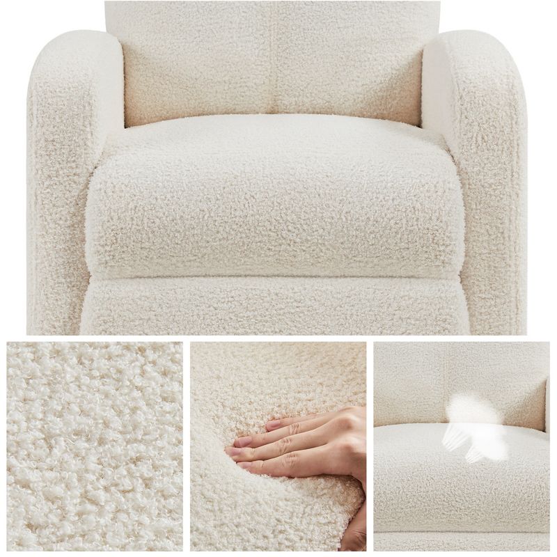 Yaheetech Upholstered Adjustable Boucle Recliner Chair with Pocket Spring, 4 of 9