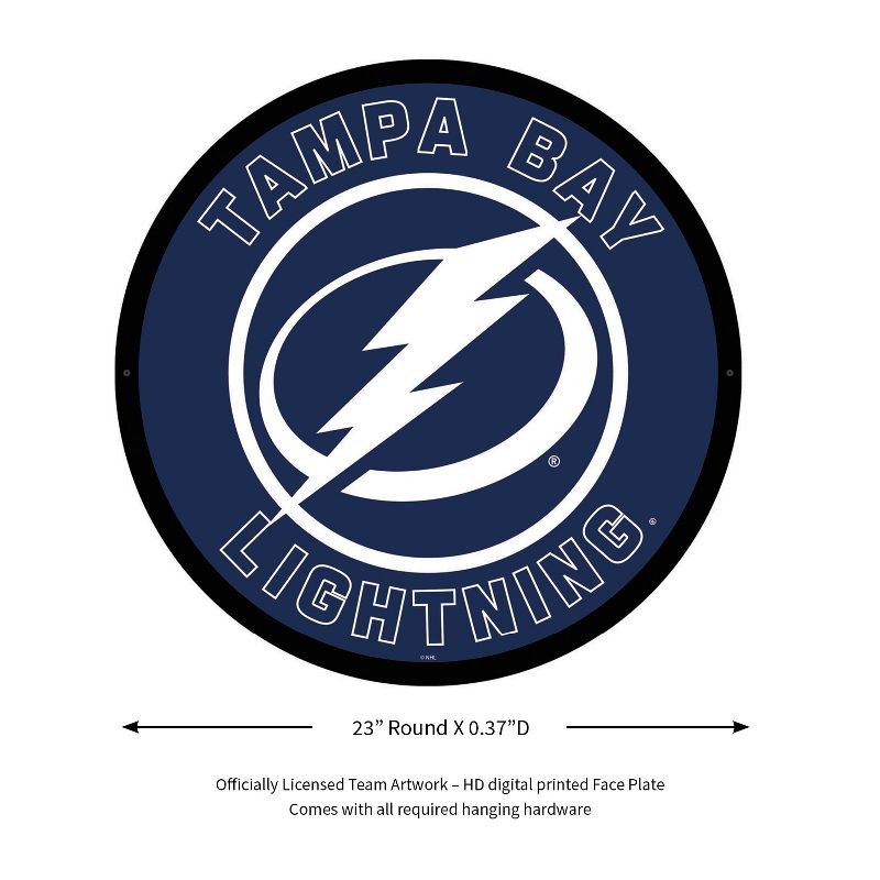 Evergreen Ultra-Thin Edgelight LED Wall Decor, Round, Tampa Bay Lightning- 23 x 23 Inches Made In USA, 2 of 7