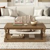 KIGFTSOD Vintage Coffee Table with Artistic Vase Column Legs and Luxurious Pine Veneer for Living Room, Study Room - 2 of 4