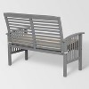 Ravenscroft Modern Boho Acacia Wood Slatted Outdoor Loveseat with Cushion: UV Resistant, Machine Washable - Saracina Home - 4 of 4