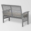 Ravenscroft Modern Boho Acacia Wood Slatted Outdoor Loveseat with Cushion - Saracina Home - image 4 of 4