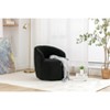 Akoasm Soft Swivel Accent Barrel Sofa & Chair With Metal Black Powder Coating Ring For Living Room, Office & Bedroom-Black - 4 of 4