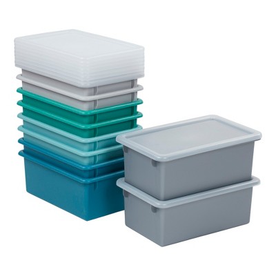 Stockroom Plus 5 Pack Hard Document Storage Box With Magnetic Closure Lid  (13.5 X 9 X 4 In) : Target