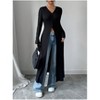 Women's V Neck Button Down Long Cardigan Long Sleeve Ribbed Knit Slit Sweater Casual Going Out Tops - 2 of 4