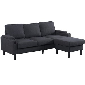 NicBex L-Shaped Sectional Sofa with Storage Ottoman,USB Port and 2 Cup Holders for Living Room,Apartment,Office - 1 of 4