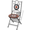 vidaXL Folding Bistro Chairs 2 pcs with Stylish Mosaic Design, Powder-Coated Iron Frame - 2 of 4