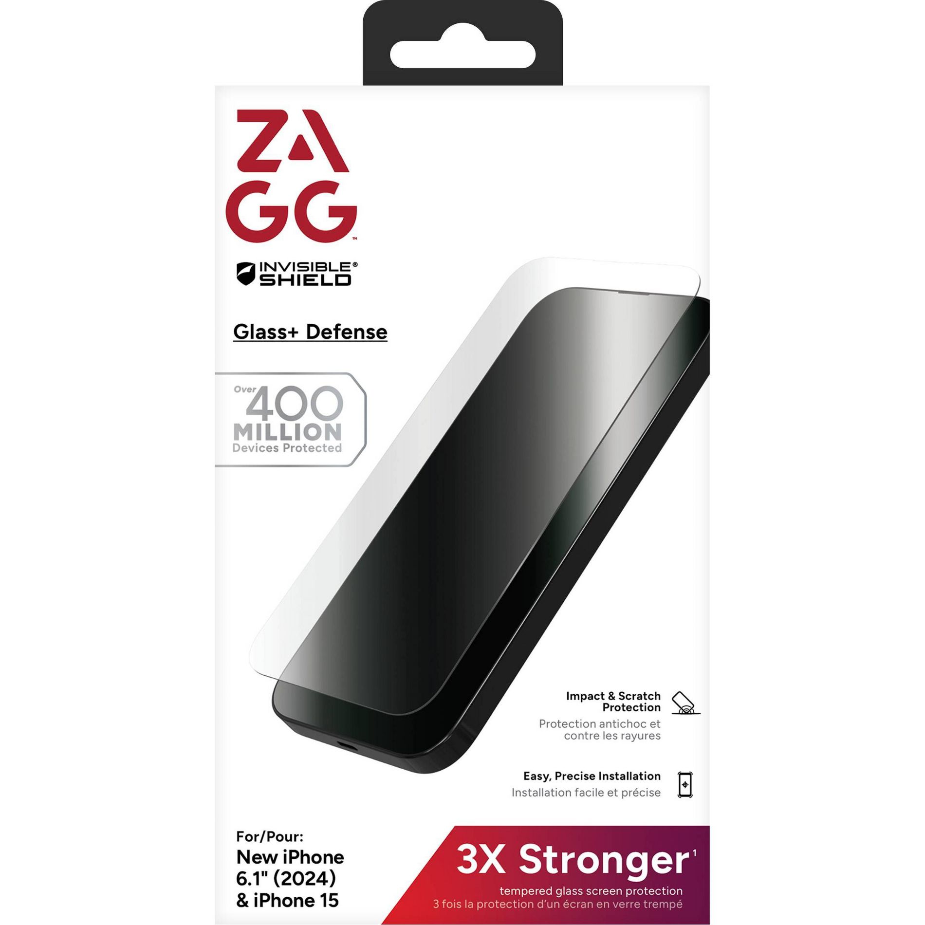 ZAGG iPhone 16 Screen Protector Glass+ Defense