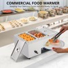 Commercial Food Warmer, Electric Bain Marie – 3-Pan 24Qt Capacity, 1500W with Tempered Glass Cover, Adjustable Temp 86-185°F - 3 of 4