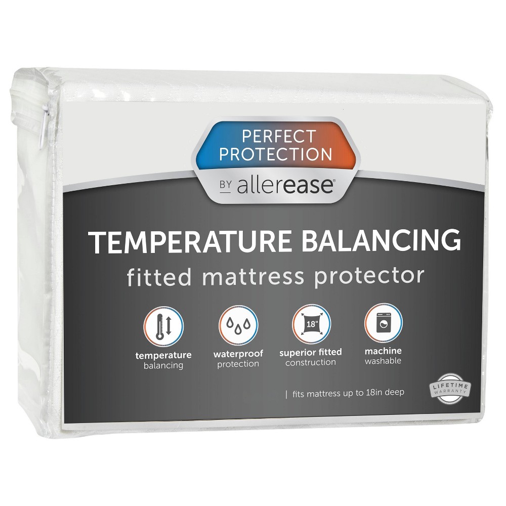 Queen Perfect Protection Temperature Balancing Mattress Protector - Allerease