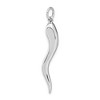 Black Bow Jewelry 14k White or Yellow Gold Solid Large Italian Horn Pendant, 5 x 40mm - 3 of 4