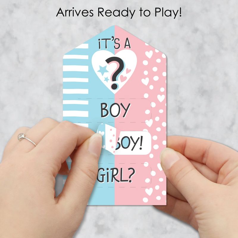 Big Dot of Happiness Boy Baby Gender Reveal - Party Game Pickle Cards - Team Boy or Girl Pull Tabs - Set of 12, 2 of 6