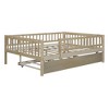 Full Size Wood Daybed with Trundle and Fence Guardrails - 4 of 4