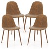 Tangkula Dining Chair Set of 4 Faux PU Leather Upholstered Kitchen Chairs w/ Metal Legs - 2 of 4