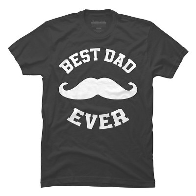 Men's Design By Humans Best Dad Ever Mustache By sukhendu12 T-Shirt