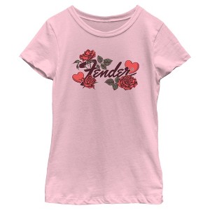 Girl's Fender Valentine Hearts and Roses T-Shirt - 1 of 4