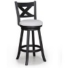 Gulches Contemporary 24" Swivel Pub Stools Set of 2 - Black Frame, Fabric Upholstered Seat, Counter Height, 17.5" x 17.5" x 37.5"H - 4 of 4