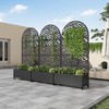 SpassWay 72"H Arch Metal Planter Box with Trellis Raised Garden Bed with Arbor Privacy Screen with Wheels - 2 of 4