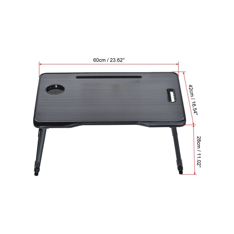 Unique Bargains Laptop Bed Desk Foldable Breakfast Tray Portable Lap Desk with Tablet Slot Cup Holder for Bed Couch Sofa Floor, 2 of 7