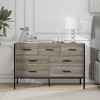 KTMBDW Wood Dresser for Bedroom,Chest of Drawers with 6 Drawers, Storage Tower Unit,Modern Minimalist Closet Store Organizer for Living Room,Hallway - 2 of 4