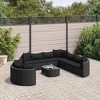 vidaXL Patio Sofa Set with Cushions Garden Furniture 10 Piece Poly Rattan - Black - 2 of 4