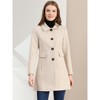 INSPIRE CHIC Women's Single Breasted Long Peter Pan Collar Vintage Winter Overcoat - 3 of 4