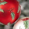 4.5"H Sullivans Metallic Holly Ball Ornaments - Set of 2  Multicolored Christmas Ornaments - 2 of 2