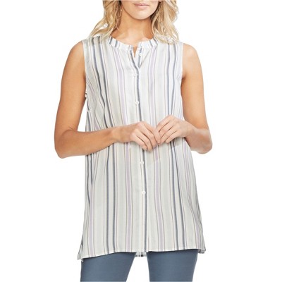 Vince Camuto Womens Sleeveless Button Down Blouse