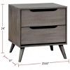 NicBex 24" Modern Nightstand with Tapered Legs,Wooden Night Stand with Drawers,Solid Rubberwood Bedside Table for Bedroom Furniture - 3 of 4