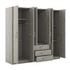 TIRAMISUBEST 6 Door Large Storage Wardrobe with Hanging Rods and Storage Shelves, Modern Bedroom Armoire Closet with 3 Storage Drawers - 2 of 4