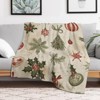 FIONECA Rustic Christmas Decor Blanket with Holly Bow Snowflake and Ornament Pattern Warm Cozy Holiday Throw 30x40 inches - 3 of 4