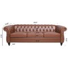 NicBex 84.65" Chesterfield Sofa with Rolled Arm, Modern PU Leather 3 Seater Sofa Couch, Upholstered Vintage Couch for Living Room - 4 of 4