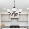 Sunset Lighting Madrid 5-Light Chandelier, 100W Faux Alabaster Glass, Rubbed Bronze Finish - 2 of 3