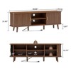 Gikpal 59" TV Stand, Fluted TV Stand for TVs up to 65", Entertainment Center with Storage Compartment and Sliding Doors, Power Outlet, Living room - 2 of 4