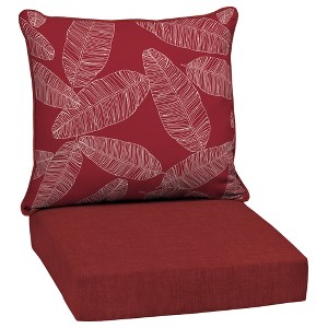 ARDEN Outdoor Deep Seat Cushion Set, 24 x 24, Water Repellant, Fade Resistant, Deep Seat Bottom & Back Cushion - 1 of 4