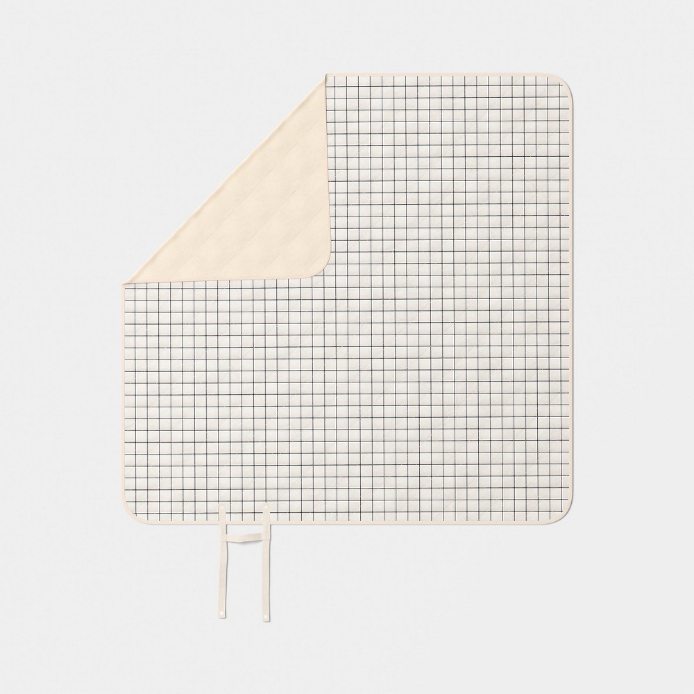 60"x60" Windowpane Portable Picnic Blanket White - Room Essentials™