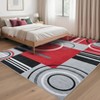 Geometric Rug Machine Washable Modern Contemporary Rug Foldable Non-Slip Abstract Square Circle Design Carpet Soft Low Pile Non Shedding Floor Cover - 3 of 4