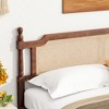 TiramisuBest King Pine wooden Bed with Rattan Headboard and Footboard,with Central Enhanced Bed Platform - 4 of 4