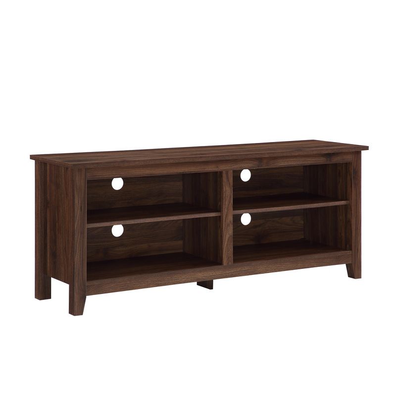 Transitional 4 Cubby Wood Open Storage TV Stand for TVs up to 65"- Saracina Home, 1 of 13