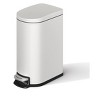 Acekool 2.6 Gallon Stainless Steel Bathroom Trash Can with Soft-Close Lid, Step-On Pedal, Inner Bucket & Rear Handle, White - 2 of 4