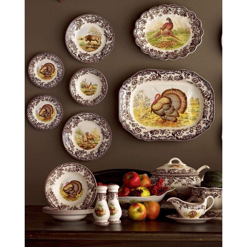 Spode Woodland 19" Octagonal Serving Platter, Platter for Thanksgiving, Dinner Parties, and Other Events, Made from Fine Porcelain, 3 of 5