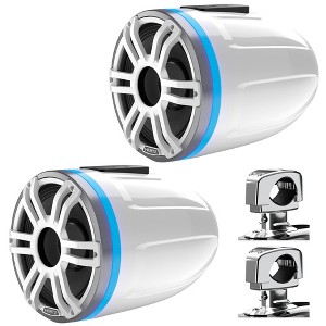 Hertz HTX 8 M-CL-TW.2 -8 in. Coax Tower Speaker - Total White includes Clamp (Pair) - 1 of 2