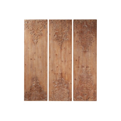 Distressed Rustic Shabby Farmhouse Lattice Pattern Set/3 Wood Wall Panels Decor 