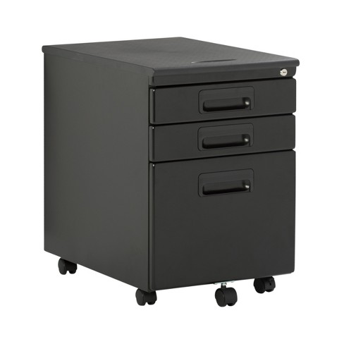 3 Drawer Metal Rolling File Cabinet Black Calico Designs Target